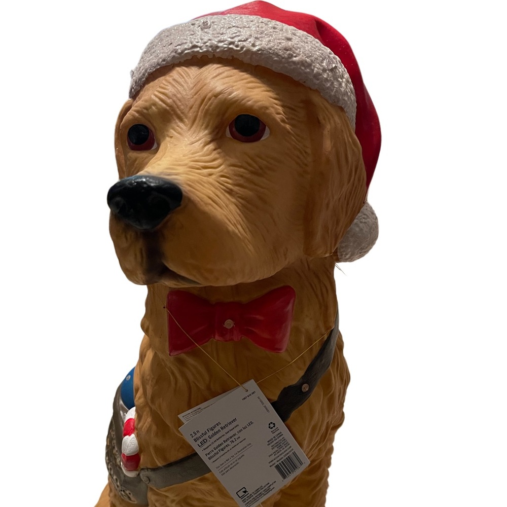 2.5ft LED Lit Dog Golden Retriever Blow Mold Christmas Home Accents 2022 New
